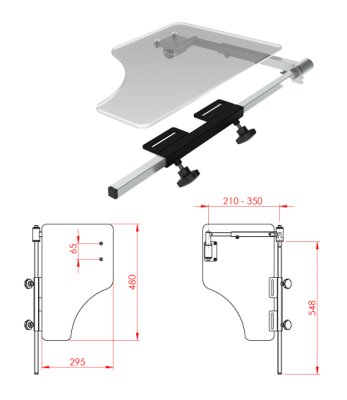 Rolko Halber Therapietisch 295x480x8mm klappbar