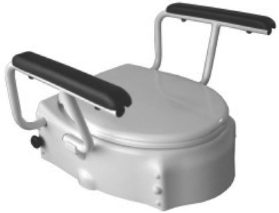 Toilettensitzerhöhung mit Deckel und Armlehnen höhenverstellbar