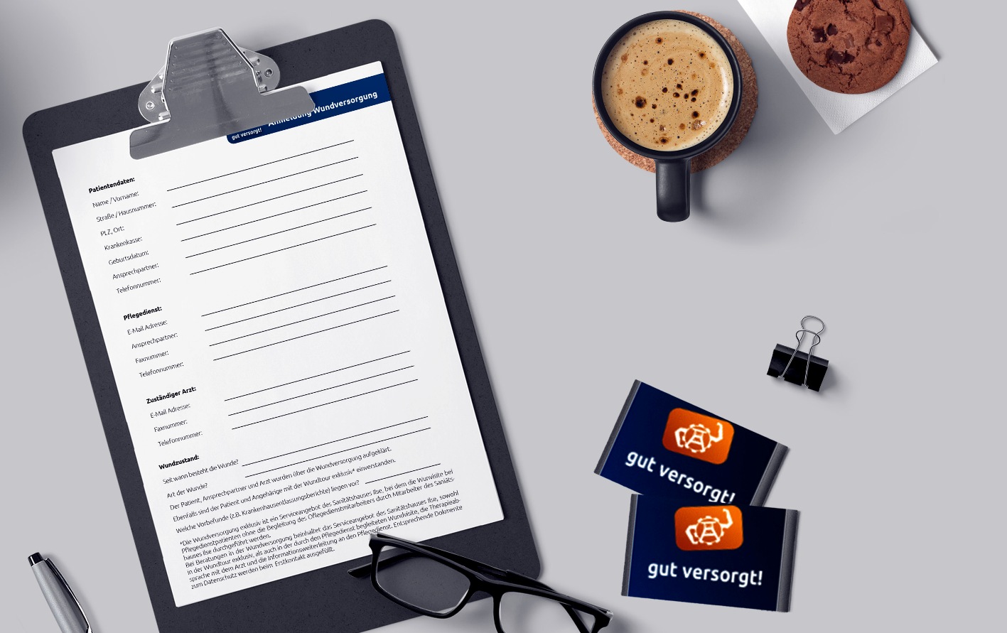 Formular auf einem Schreibtisch